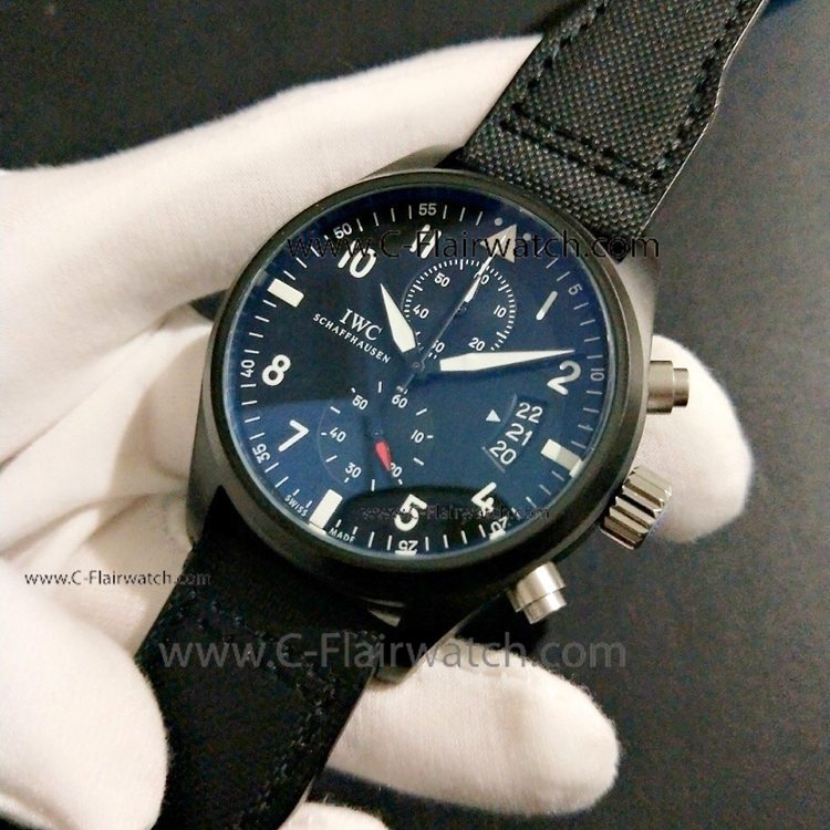 Copy IWC Pilot Spitfire Chronograph Men Watch Black